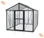 Preview: Vitavia Premium Gewächshaus Zeus 10000 BxT 258x391 Glas ESG/HKP 10m² Alu schwarz