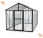 Preview: Vitavia Premium Gewächshaus Zeus 11900 BxT 258x465 Glas ESG/HKP 12m² Alu schwarz