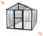 Preview: Vitavia Premium Gewächshaus Zeus 13800 BxT 258x540 Glas ESG/HKP 13m² Alu schwarz