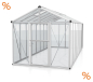 Preview: Vitavia Premium Gewächshaus Zeus 15700 BxT 258x614cm Glas ESG/HKP Alu eloxiert