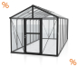 Preview: Vitavia Premium Gewächshaus Zeus 15700 BxT 258x614 Glas ESG/HKP 15m² Alu schwarz