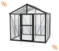 Preview: Vitavia Premium Gewächshaus Zeus 6200 BxT 258x242 Glas ESG/HKP 6,2m² Alu schwarz