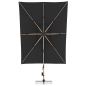 Preview: Doppler Premium Pendelschirm ALU WOOD XL ULTRA 400x300cm LED Anthrazit