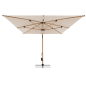Preview: Doppler Premium LED Pendelschirm ALU WOOD XL ULTRA 400x300cm Natur