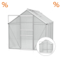 Preview: Vitavia Gewächshaus Comet 6200 4mm HKP BxTxH 195x321x197cm 6,2m² Alu eloxiert