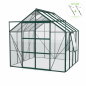 Preview: AKTION Vitavia Gewächshaus Jupiter 6700 ESG Glas 257x258 Alu smaragd + 2 Dachlüfter gratis