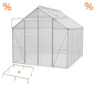 Preview: SPARSET Vitavia Gewächshaus Uranus 8300 HKP 4mm 2,5x3,2 eloxiert + Fundamentsrahmen