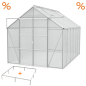 Preview: SPARSET Vitavia Gewächshaus Uranus 9900 6mm HKP 2,5x3,8 eloxiert + Fundamentsrahmen