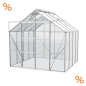 Preview: Vitavia Hohes Gewächshaus Uranus 6700 BxTxH 257x258x248cm ESG Glas 6,7m² Alu eloxiert