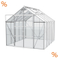 Preview: Vitavia Hohes Gewächshaus Uranus 8300 BxTxH 257x321x248cm ESG Glas 8,3m² Alu eloxiert