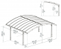 Preview: Palram-Canopia Alu Carport Arizona Double Wave Wings/Arch 5,8x5 Polycarbonat gewellt