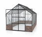 Preview: Vitavia Gewächshaus Cassandra 11500 BxT 257x448cm ESG Alu schwarz Sockel Herbstlaub