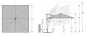 Preview: Doppler Multifunktionaler Pendelschirm derby DX 280x280cm Hellgrau inkl.Ständerkreuz
