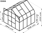 Preview: Vitavia Gewächshaus Diana 6700 4mm HKP BxTxH 264x258x255cm 6,7m² Alu smaragd