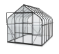 Preview: SET Vitavia Gewächshaus Diana 9900 ESG BxT 264x383cm schwarz + Fundamentsrahmen