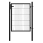 Preview: Elmar Jung Einzeltor Standard HxB 125x100cm runde Pfosten 60mm anthrazit