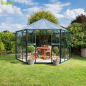 Preview: Vitavia Gewächshaus Pavillon Hera 9000 ESG/HKP 3/6mm 383x329cm 9m² Alu smaragd
