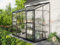 Preview: Vitavia Anlehngewächshaus Ida 3300 BxT 255x132cm 3,3m² ESG Glas Alu schwarz