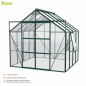 Preview: Vitavia Gewächshaus Jupiter 6700 BxTxH 257x258x248cm ESG Glas Alu smaragd