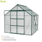 Preview: AKTION Vitavia Gewächshaus Jupiter 6700 6mm HKP 257x258 Alu smaragd + 2 Dachlüfter gratis