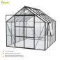 Preview: Vitavia Gewächshaus Jupiter 8300 BxTxH 257x321x248cm ESG Glas Alu schwarz