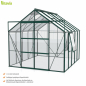 Preview: Vitavia Gewächshaus Jupiter 8300 BxTxH 257x321x248cm ESG Glas Alu smaragd