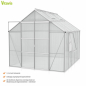 Preview: AKTION Vitavia Gewächshaus Jupiter 8300 257x32 HKP 6mm Alu eloxiert + 2 Dachlüfter gratis