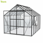 Preview: Vitavia Gewächshaus Jupiter 9900 BxTxH 257x383x248cm ESG Glas 9,9m² Alu schwarz