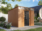 Preview: Pergart Pultdach Gerätehaus Lübeck 88 BxTxH 239x236x202cm 5m² Holzoptik
