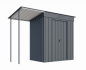 Preview: Globel Metall Gerätehaus Skillion 64 + Schleppdach BxTxH 263x124x199cm Anthrazit