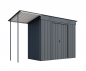 Preview: Globel Metall Gerätehaus Skillion 84 + Schleppdach BxTxH 325x124x199cm Anthrazit