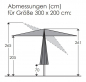 Preview: Schneider Sonnenschirm Malaga 300x200cm Seilzug Knicker Stock 48mm anthrazit