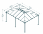 Preview: Palram-Canopia Alu Pavillon Martinique 5000 493x359cm 6mm Polycarbonat grau