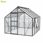 Preview: Vitavia Gewächshaus Meridian 1 8300 BxTxH 257x321x232cm ESG Glas 8,3m² schwarz