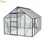 Preview: Vitavia Gewächshaus Meridian 1 9900 BxTxH 257x383x232cm ESG Glas 9,9m² schwarz