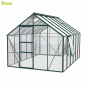 Preview: Vitavia Gewächshaus Meridian 1 9900 BxTxH 257x383x232cm ESG Glas 9,9m² smaragd