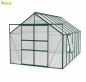 Preview: AKTION Vitavia Gewächshaus Meridian 2 11500 257x445 6mm HKP Alu smaragd + 2 Dachlüfter