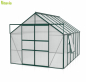 Preview: AKTION Vitavia Gewächshaus Meridian 2 9900 257x383 4mm HKP Alu smaragd + 2 Dachlüfter