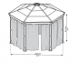 Preview: Palram-Canopia 6tlg. Moskito Vorhänge-Set für Pavillon Monaco / Roma mit Reißverschluss