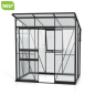 Preview: Vitavia Gewächshaus Palma 3250 ESG/HKP BxT 196x167 Alu schwarz + Fundamentsrahmen