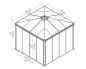 Preview: Palram-Canopia geschlossener Aluminium Pavillon LEDRO 3000 3x3m Polycarbonat/Acryl