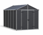 Preview: Palram-Canopia Gerätehaus RUBICON 8x12 BxT 237x377cm 8,6m² Polycarbonat 10mm grau