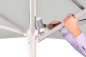 Preview: Schneider Marktschirm Quadro 300x300cm Seilzug Stock 55mm wasserfest hellgrau