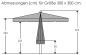 Preview: Schneider Marktschirm Quadro 300x300cm Seilzug Stock 55mm wasserfest hellgrau