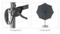 Preview: Doppler Derby Ampelschirm Pendelschirm Ravenna Smart 300cm Grau + Ständer