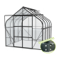 Preview: SET Vitavia Gewächshaus Diana 6700 ESG BxT 264x258cm schwarz + Fundamentsrahmen