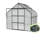 Preview: SET Vitavia Gewächshaus Diana 6700 4mm HKP 264x258cm schwarz + Fundamentsrahmen