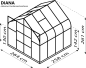 Preview: Vitavia Gewächshaus Diana 6700 4mm HKP BxTxH 264x258x255cm 6,7m² Alu smaragd