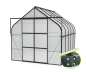 Preview: SET Vitavia Gewächshaus Diana 8300 4mm HKP 264x321cm schwarz + Fundamentsrahmen