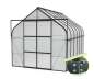 Preview: SET Vitavia Gewächshaus Diana 9900 4mm HKP 264x383cm schwarz + Fundamentsrahmen